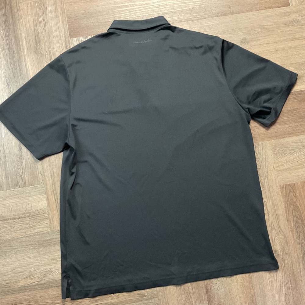 Travis Mathew Stripe Golf Tennis Polo Shirt Mens XXL Black Blue Preppy Classic - Picture 3 of 7